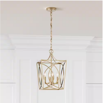 Millennium Lighting Tracy 12 in. 4-Light Painted Modern Gold Indoor Hanging Pendant Light