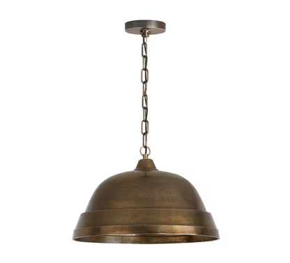 Capital Lighting Fixture Company Sedona 100-Watt 1-Light Oxidized Brass Sand-Cast Medium Dome Pendant Light