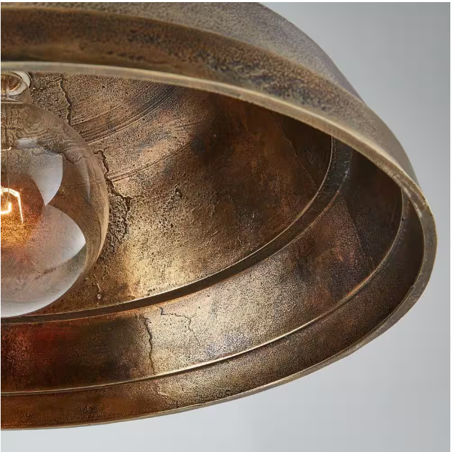 Capital Lighting Fixture Company Sedona 100-Watt 1-Light Oxidized Brass Sand-Cast Medium Dome Pendant Light