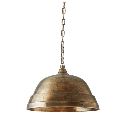 Capital Lighting Fixture Company Sedona 100-Watt 1-Light Oxidized Brass Sand-Cast Medium Dome Pendant Light