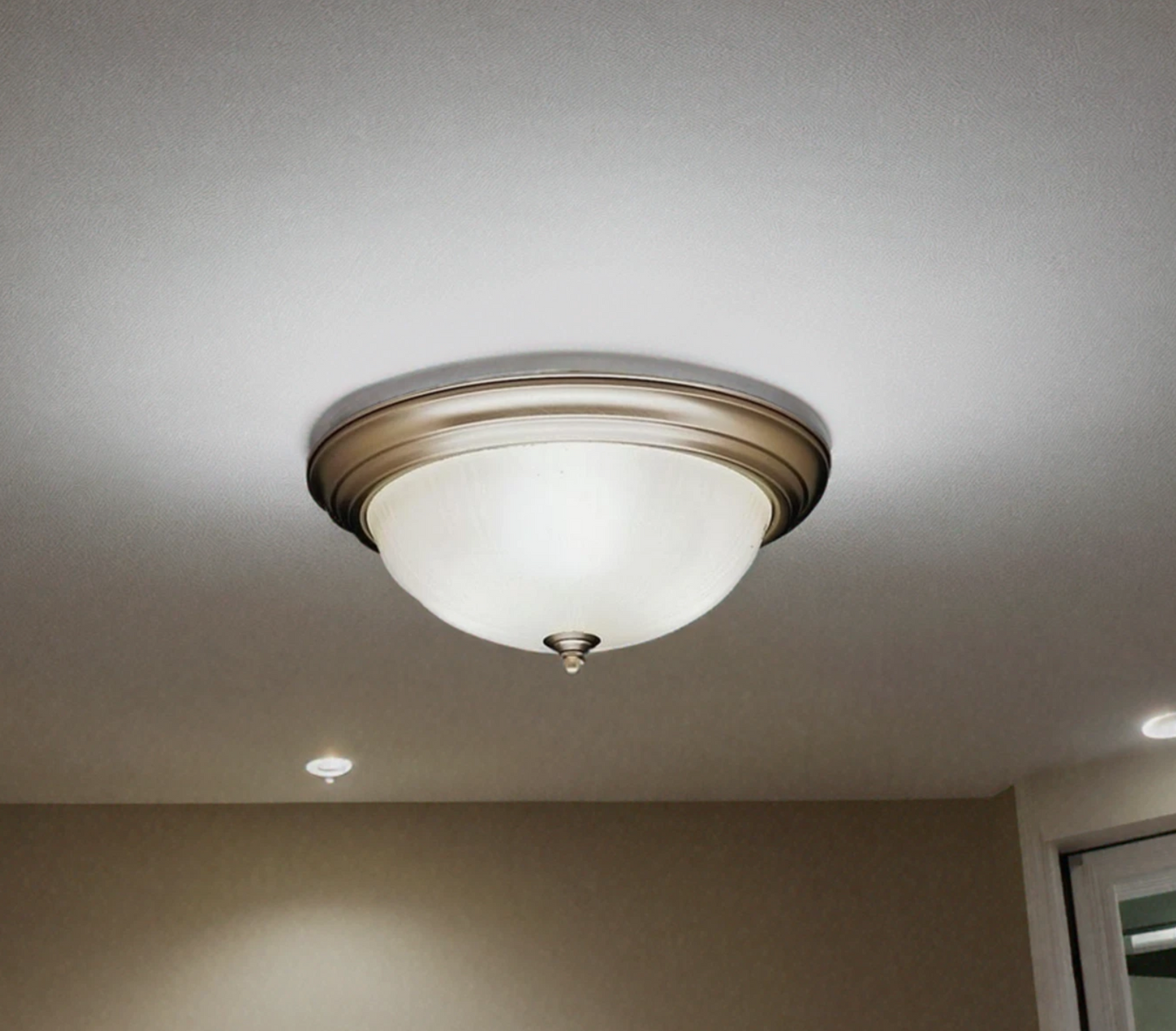 Kichler 8655NI Flush Mount 3-Light, Brushed Nickel Light Fixture