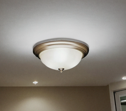 Kichler 8655NI Flush Mount 3-Light, Brushed Nickel Light Fixture
