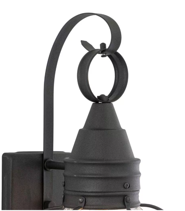 VAXCEL Chatham 1 Light Black Coastal Outdoor Wall Lantern Clear Glass