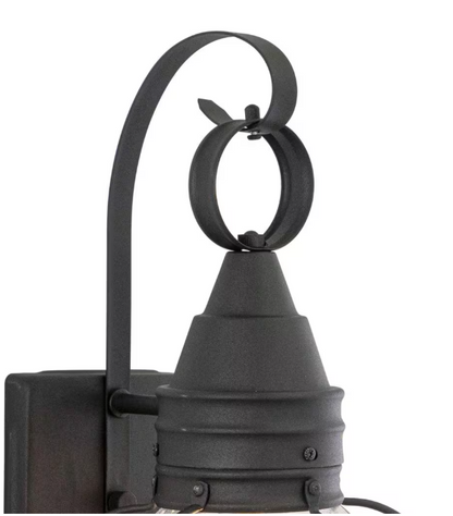 VAXCEL Chatham 1 Light Black Coastal Outdoor Wall Lantern Clear Glass