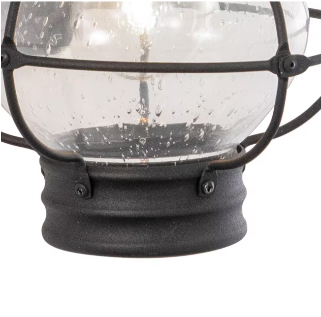 VAXCEL Chatham 1 Light Black Coastal Outdoor Wall Lantern Clear Glass