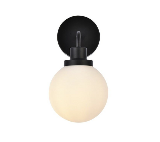 Living District Hanson 1 Light Wall Sconce, Black/Frosted