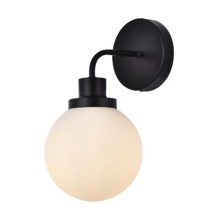 Living District Hanson 1 Light Wall Sconce, Black/Frosted