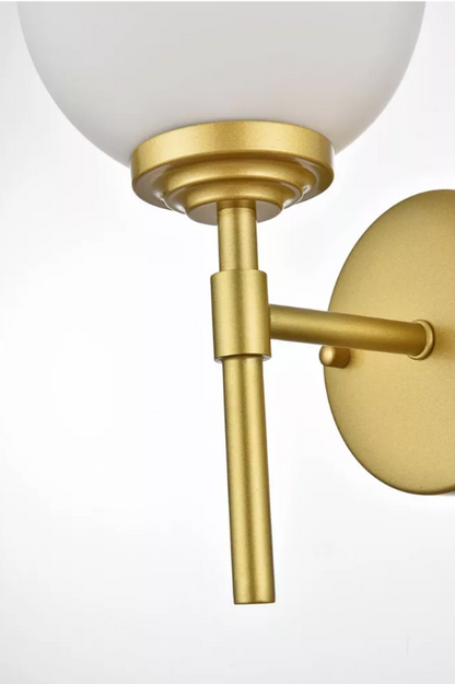 Elegant Lighting Ansley 1 light Brass and frosted white Bath Sconce