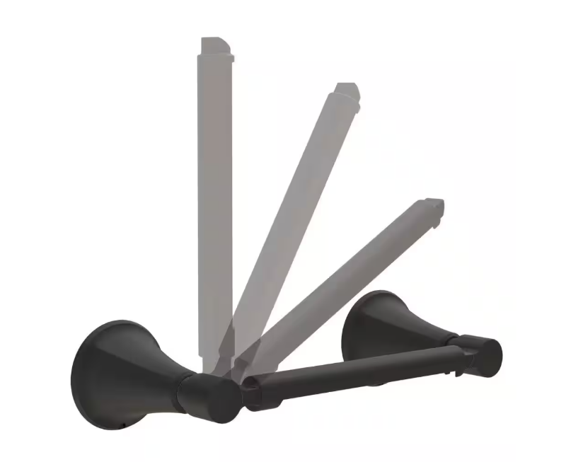 Delta Lorna Wall Mounted Pivot Arm Toilet Paper Holder Bath Hardware Accessory in Matte Black