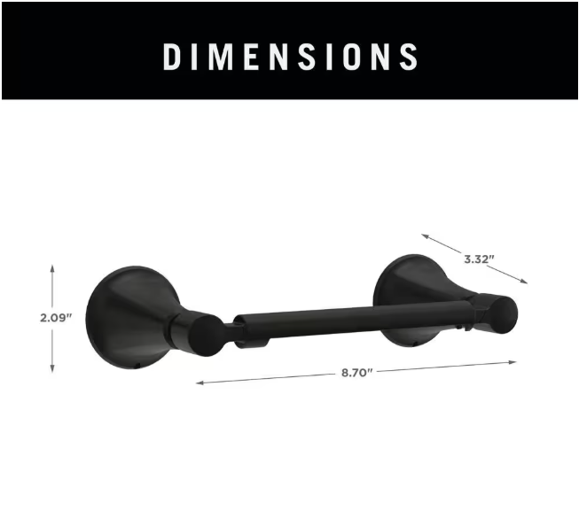 Delta Lorna Wall Mounted Pivot Arm Toilet Paper Holder Bath Hardware Accessory in Matte Black