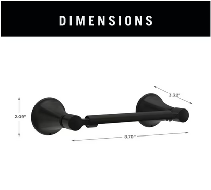 Delta Lorna Wall Mounted Pivot Arm Toilet Paper Holder Bath Hardware Accessory in Matte Black