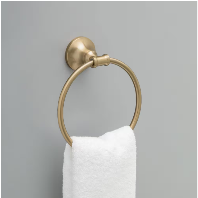 Delta Chamberlain Wall Mount Round Closed Towel Ring Bath Hardware Accessory in Champagne Bronze