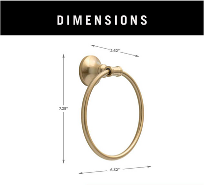 Delta Chamberlain Wall Mount Round Closed Towel Ring Bath Hardware Accessory in Champagne Bronze