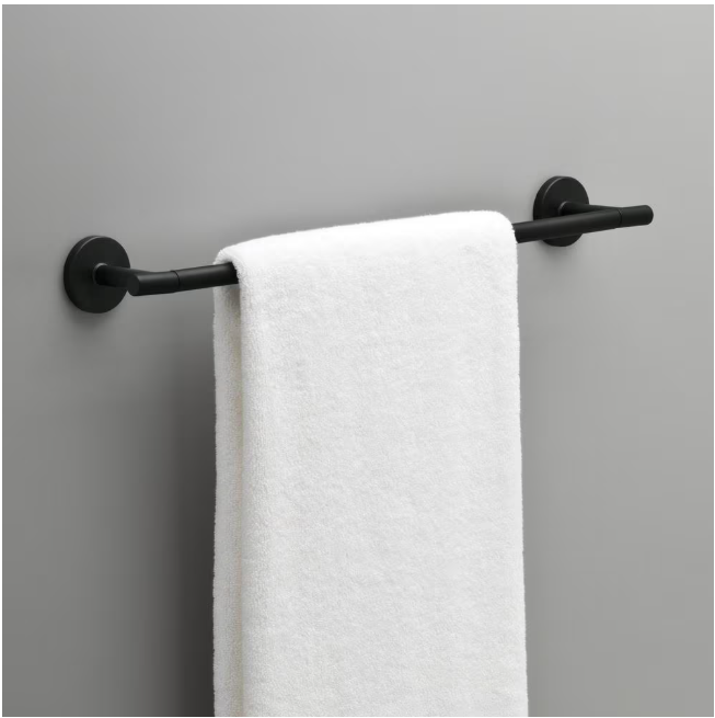 Delta Lyndall 18 in. Wall Mount Towel Bar Bath Hardware Accessory in Matte Black