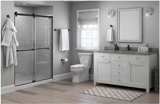 Delta Lyndall 18 in. Wall Mount Towel Bar Bath Hardware Accessory in Matte Black