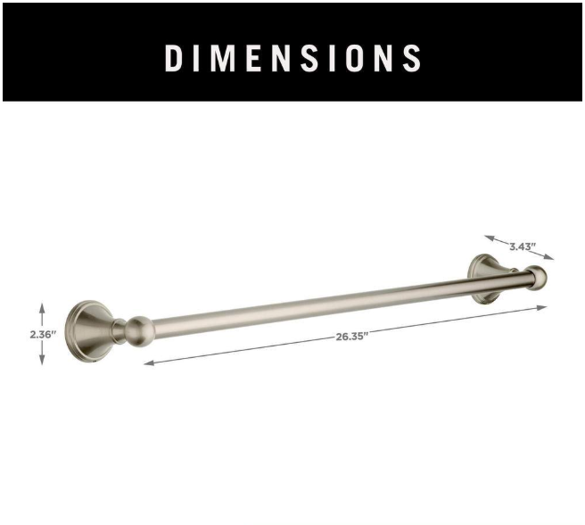 Delta Crestfield 24 in. Wall Mounted Towel Bar in Brushed Nickel