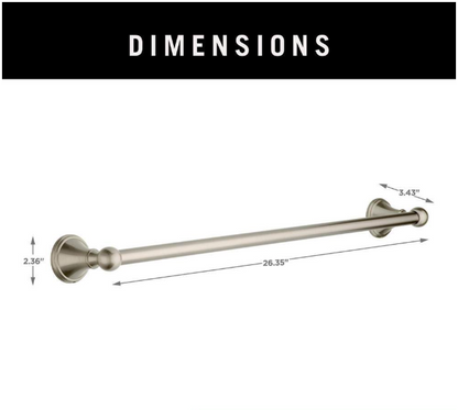 Delta Crestfield 24 in. Wall Mounted Towel Bar in Brushed Nickel