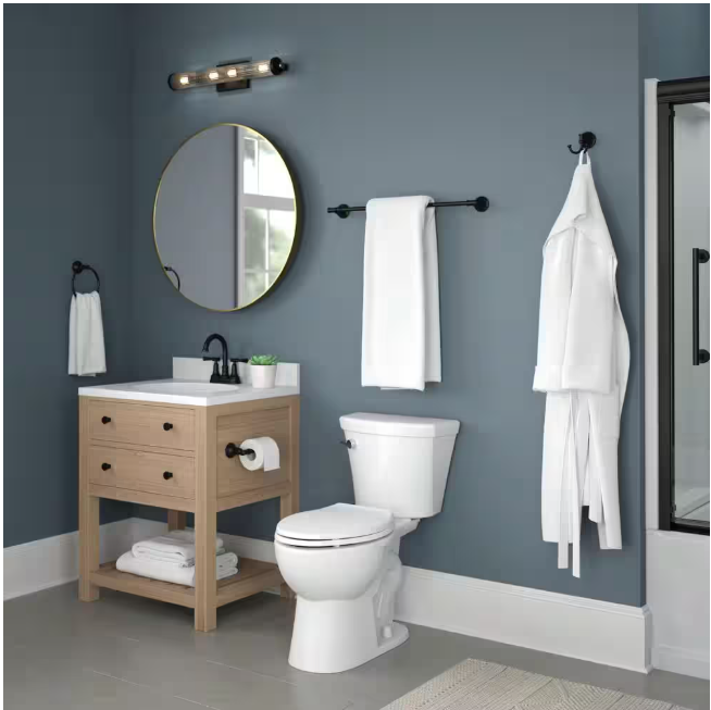 Delta Chamberlain 24 in. Wall Mount Towel Bar Bath Hardware Accessory in Matte Black