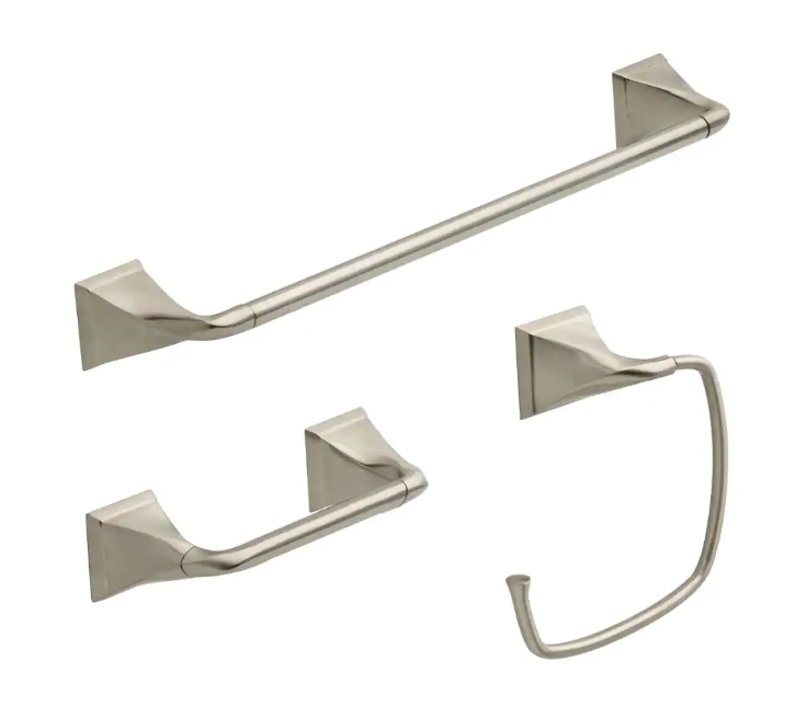 Delta Everly 3 -Piece Bath Hardware Set with Mounting Hardware in Brushed Nickel