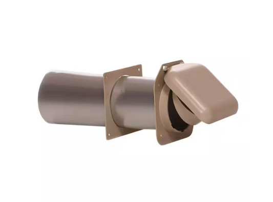 NO-PEST VENT 4 in. Low Profile Dual Door Wall Vent in Tan