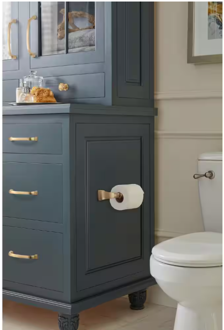 Amerock Revitalize 7-7/8 in. (200 mm) L Single Post Toilet Paper Holder in Champagne Bronze