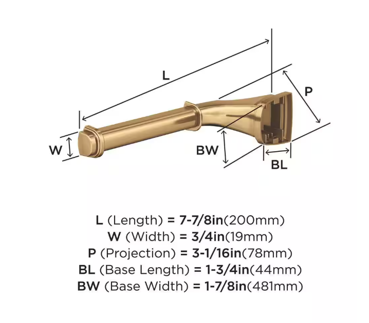 Amerock Revitalize 7-7/8 in. (200 mm) L Single Post Toilet Paper Holder in Champagne Bronze