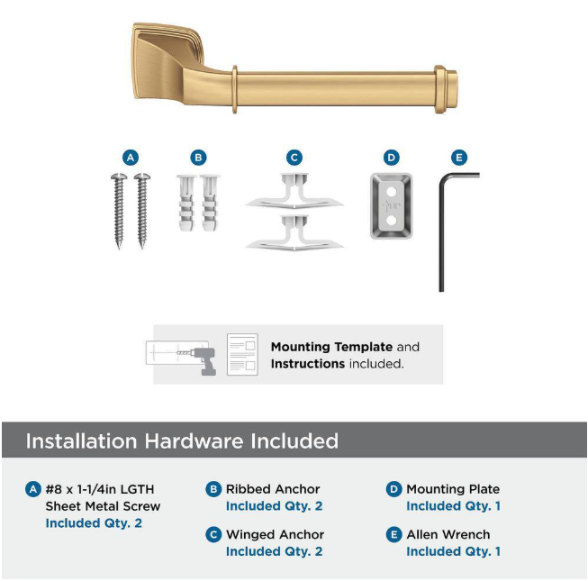 Amerock Revitalize 7-7/8 in. (200 mm) L Single Post Toilet Paper Holder in Champagne Bronze