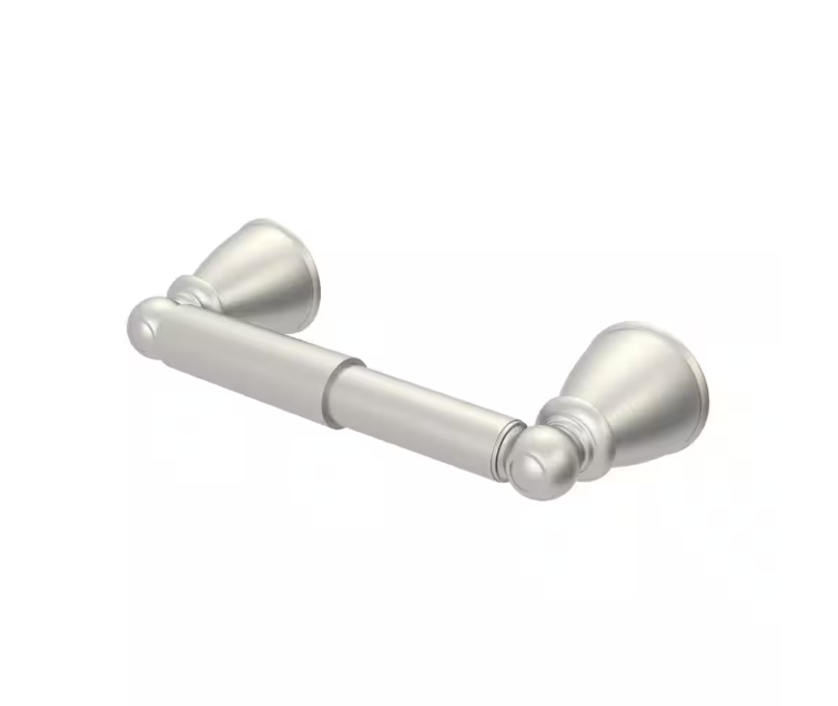 Glacier Bay Lisbon Wall Mounted Spring Double Post Toilet Paper Holder in Brushed Nickel Finish