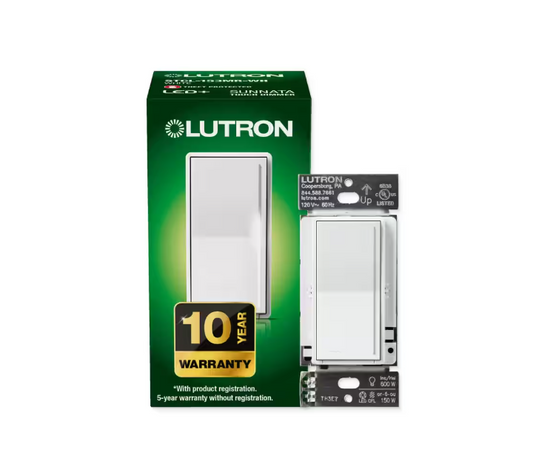 Lutron Sunnata Touch Dimmer Switch, for LED and Incandescent Bulbs, 150-Watt LED/3 Way or Multi Location, White (STCL-153MR-WH)