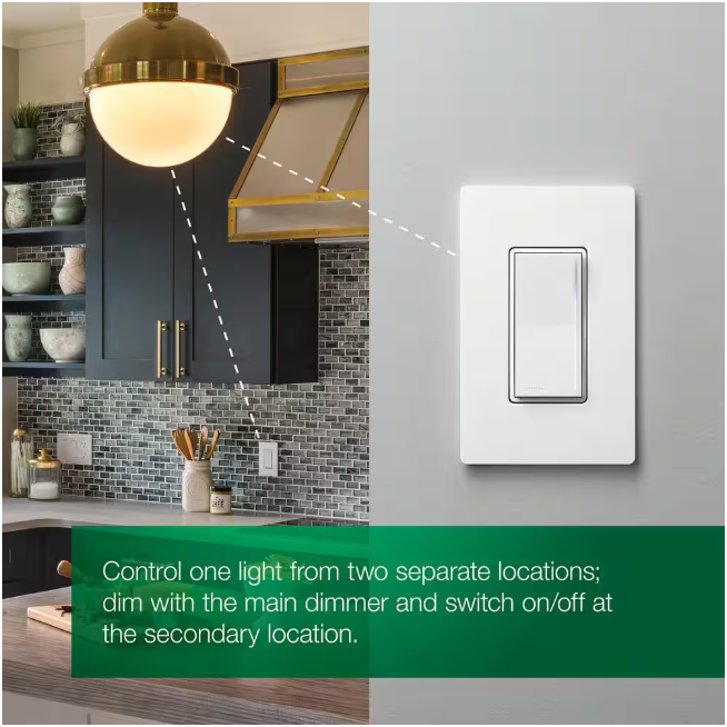 Lutron Sunnata Touch Dimmer Switch, for LED and Incandescent Bulbs, 150-Watt LED/3 Way or Multi Location, White (STCL-153MR-WH)