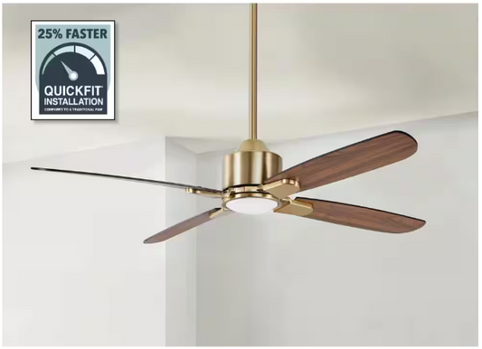 Hampton Bay Chelia 56 in. Indoor Gold LED Ceiling Fan with Reversible Blades and Color Changing Technology