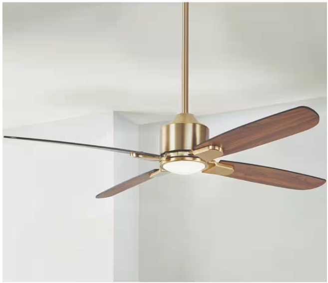 Hampton Bay Chelia 56 in. Indoor Gold LED Ceiling Fan with Reversible Blades and Color Changing Technology