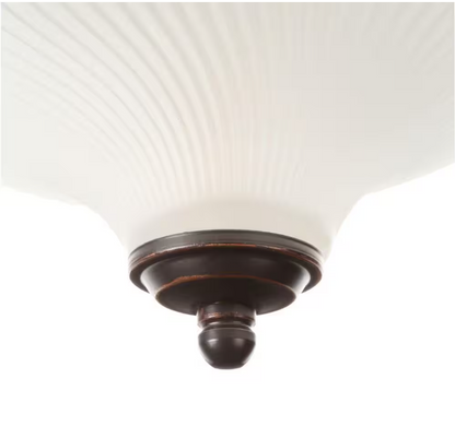 Hampton Bay 11 in. 2-Light Oil-Rubbed Bronze Flush Mount with Frosted Swirl Glass Shade