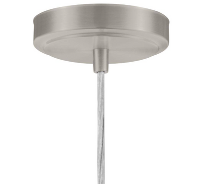 Hampton Bay Gillian 1-Light Brushed Nickel Cone Mini Pendant with Clear Hammered Glass, Pendant Light for Kitchen