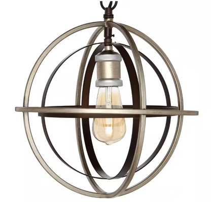 Home Decorators Collection Barton Bay 1-Light Bronze and Champagne Pewter Orb Mini Pendant Hangling Light