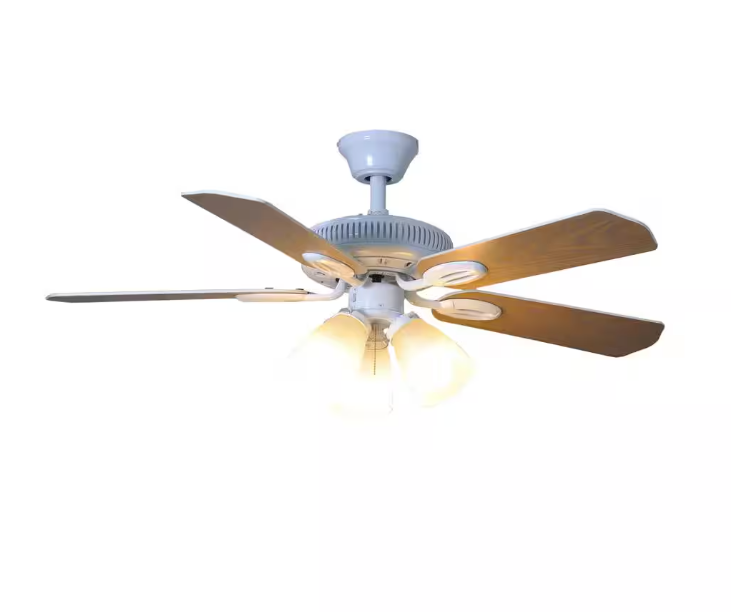 Hampton Bay Glendale 42 in. LED Indoor White Ceiling Fan with Light Kit