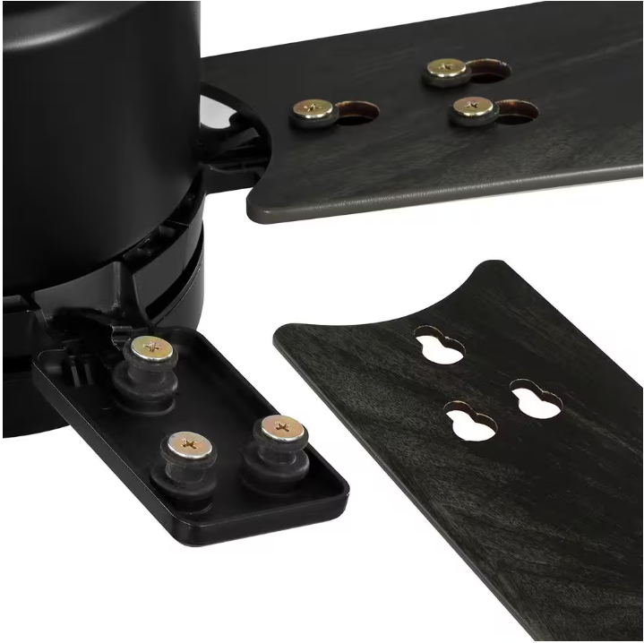 Hampton Bay Zandra II 52 in. Indoor/Outdoor Matte Black Ceiling Fan with Light Kit and Remote Included Powered by Hubspace
