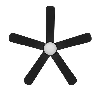 Hampton Bay Morland 52 in. Smart Indoor/Covered Outdoor Matte Black Ceiling Fan with Remote and Integrated LED Powered by Hubspace