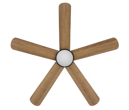 Hampton Bay Morland 52 in. Smart Indoor/Covered Outdoor Matte Black Ceiling Fan with Remote and Integrated LED Powered by Hubspace