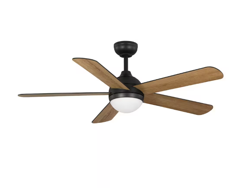 Hampton Bay Morland 52 in. Smart Indoor/Covered Outdoor Matte Black Ceiling Fan with Remote and Integrated LED Powered by Hubspace