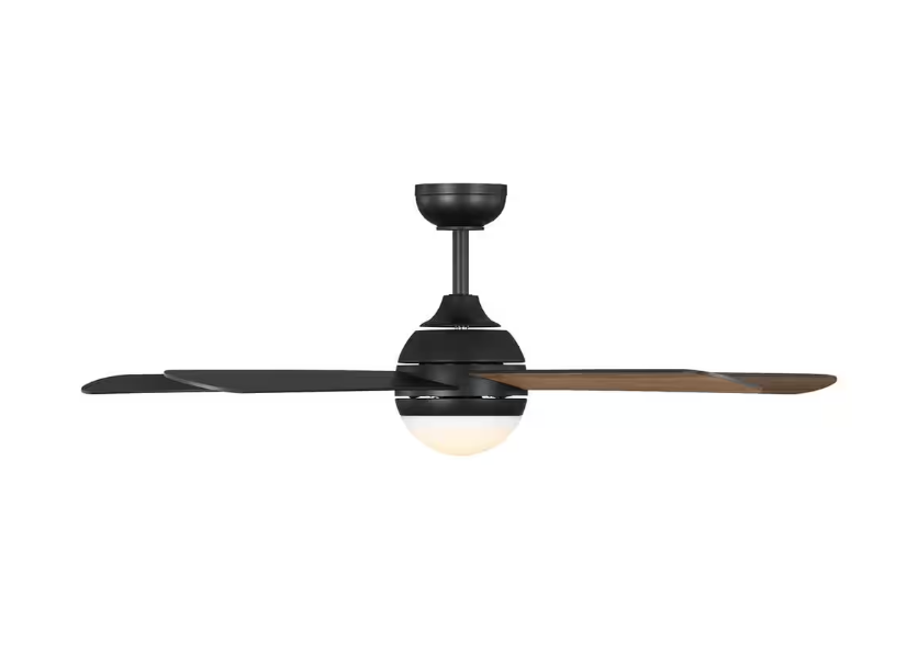 Hampton Bay Morland 52 in. Smart Indoor/Covered Outdoor Matte Black Ceiling Fan with Remote and Integrated LED Powered by Hubspace