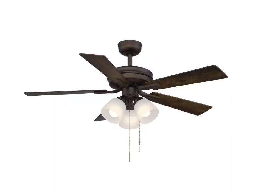Hampton Bay Sinclair II 44 in. Indoor Oil Rubbed Bronze LED Ceiling Fan with Light