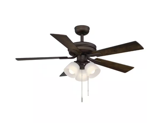 Hampton Bay Sinclair II 44 in. Indoor Oil Rubbed Bronze LED Ceiling Fan with Light