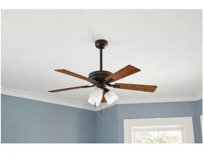 Hampton Bay Sinclair II 44 in. Indoor Oil Rubbed Bronze LED Ceiling Fan with Light