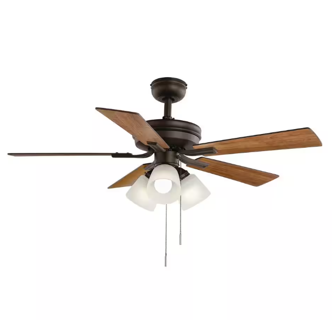Hampton Bay Sinclair II 44 in. Indoor Oil Rubbed Bronze LED Ceiling Fan with Light