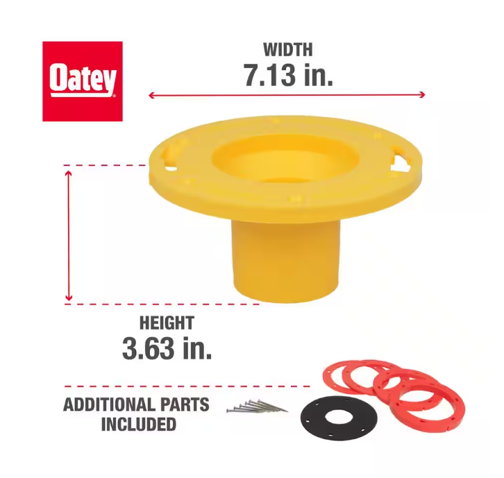 Oatey 1/4 in. - 1-5/8 in. Toilet Flange Extender Kit