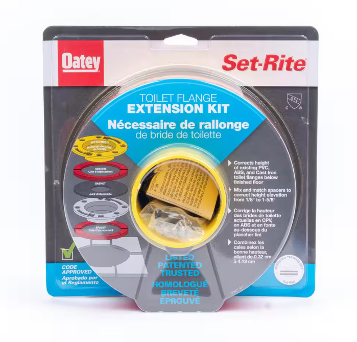 Oatey 1/4 in. - 1-5/8 in. Toilet Flange Extender Kit
