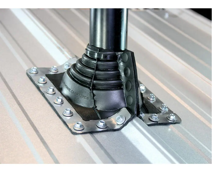 Oatey Retro Master Flash 8 in. x 8 in. Vent Pipe Roof Flashing with 1/4 in. - 4 in. Adjustable Diameter