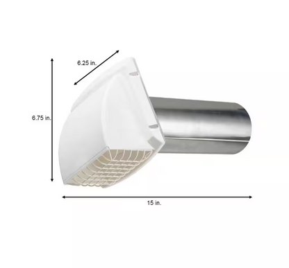 Everbilt Wide Mouth Dryer Vent Hood in White