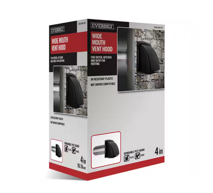Everbilt 4 in. Wide Mouth Black Vent Hood